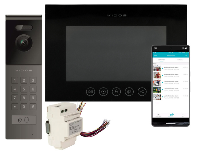 Wideodomofon Vidos z natynkową stacją S12D z szyfratorem i dotykowym monitorem M11B-X